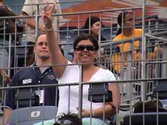 Michele Gonzales, waiting for her daughter and Athletes to enter into the arena for Opening ceremonies
